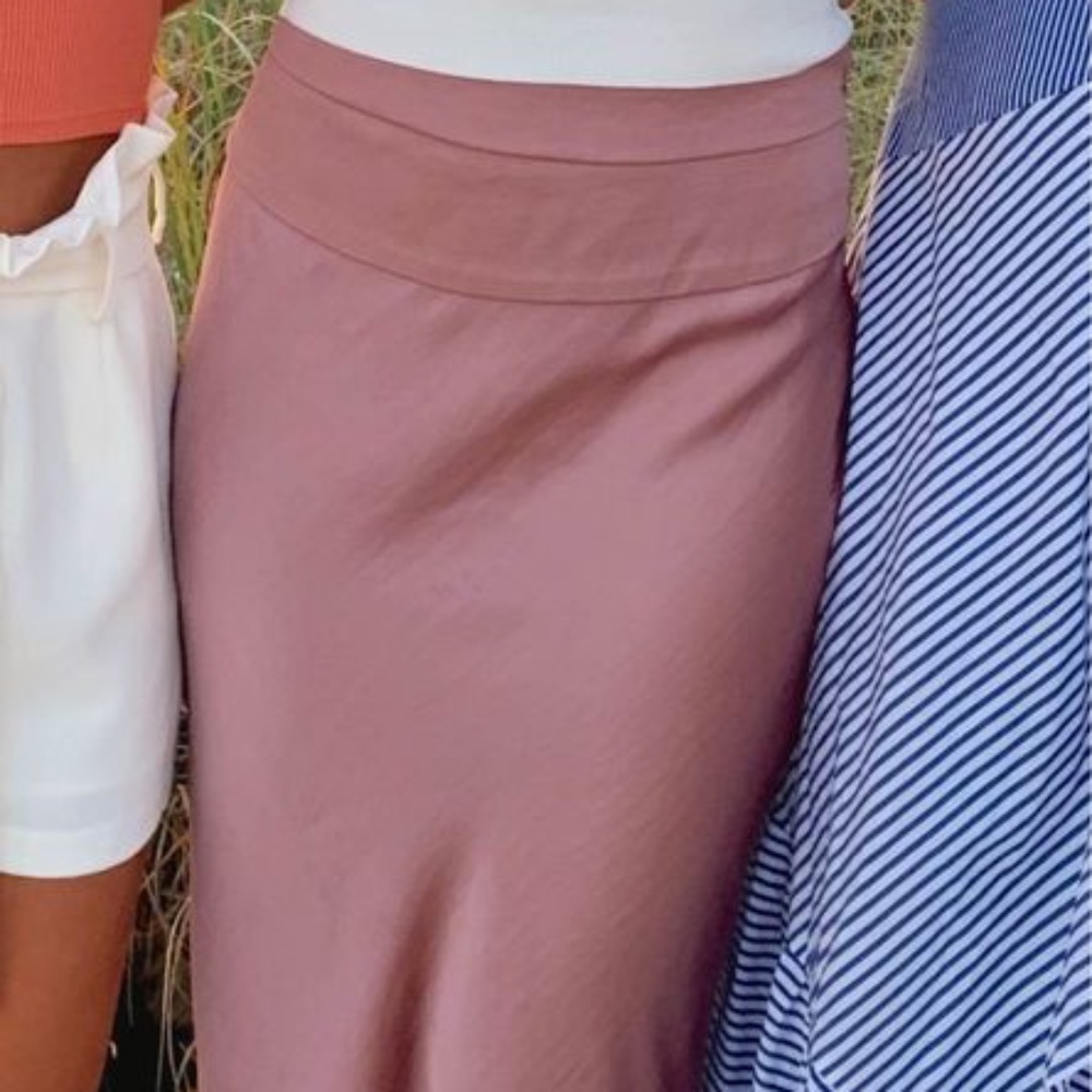 Free People Satin Slip Skirt